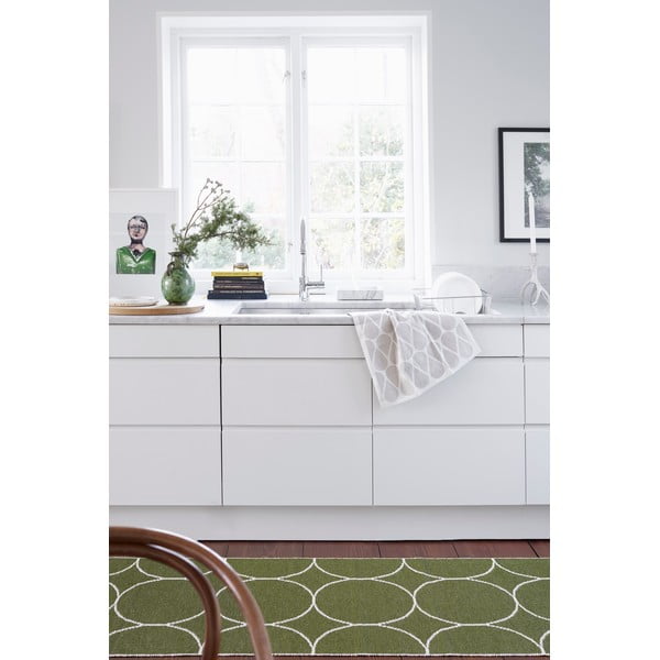 Тъмнозелен килим за открито и закрито 70x100 cm Boo Dark Olive – Pappelina-image-1