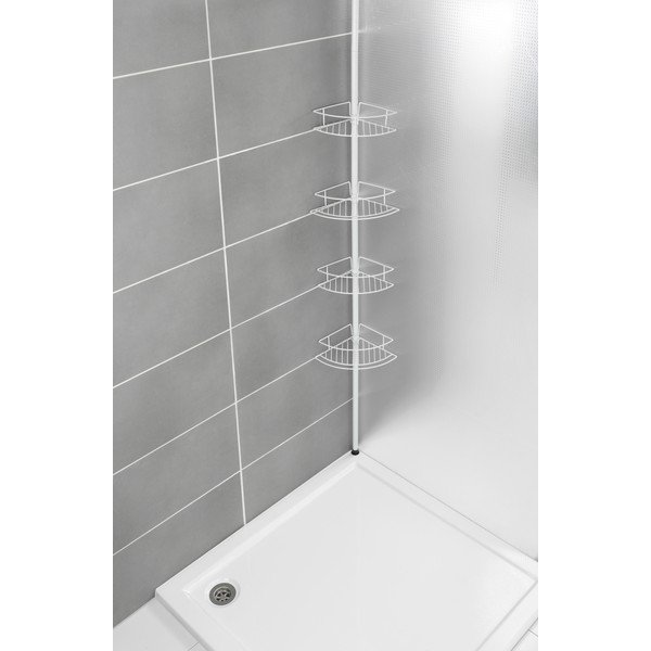 Бял ъглов телескопичен рафт за баня от неръждаема стомана Dolcedo – Wenko-image-2