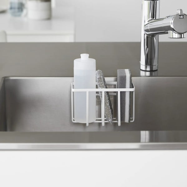 Бяла метална стойка за перилни препарати без пробиване Film Hook – YAMAZAKI-image-1