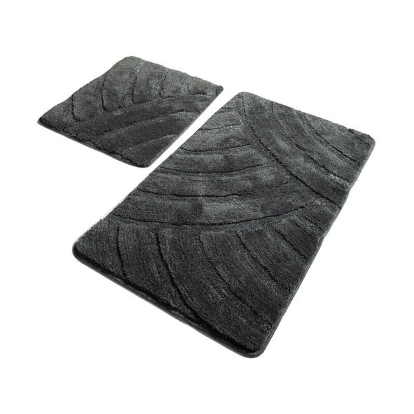 Комплект от 2 тъмно сиви изтривалки за баня Alya Fume - Confetti Bathmats