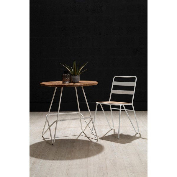 Бял/в естествен цвят трапезен стол от масивен бряст District – Premier Housewares-image-4