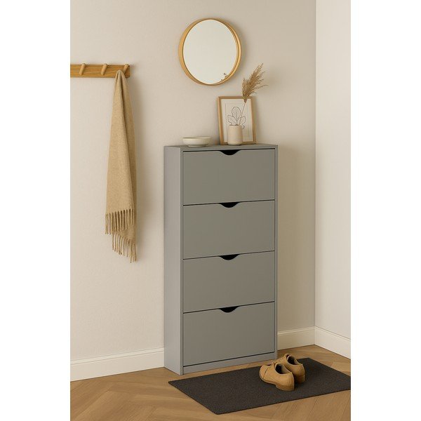 Сива накланяща се стойка за обувки 60x157x24 cm Stelo – Bonami Essentials-image-1