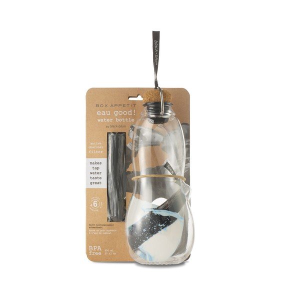 Черна филтърна бутилка с биншотан Pure, 800 ml Eau Good - Black + Blum-image-1