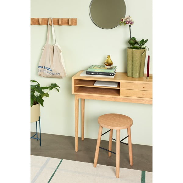 Стенна закачалка от масивен дъб в естествен цвят Nomad – Hübsch-image-1