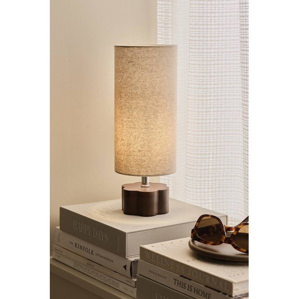 Кафява/бежова ленена настолна лампа (височина 33,5 cm) Joline – Ellos Home-image-1