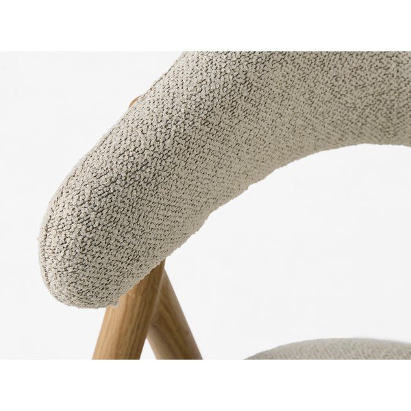 Кремав/в естествен цвят тапициран трапезен стол с подлакътници Frances – Unique Furniture-image-4