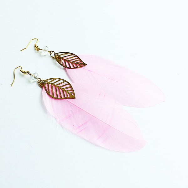 Náušnice Pink Feather