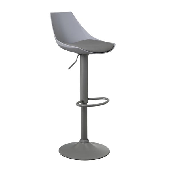Сиви бар столове в комплект от 2 бр. с регулируема височина от имитация на кожа (височина на седалката 56,5 cm) – Casa Selección