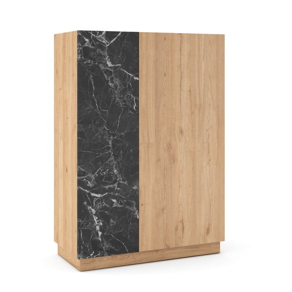 Шкаф от черен/натурален дъб 90x127 cm Dione - Marckeric-image-2