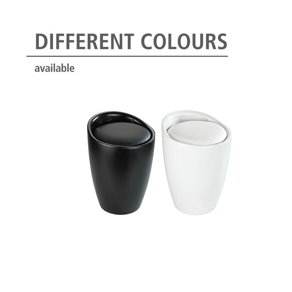 Черна табуретка за баня с подвижна кошница за пране Candy - Wenko-image-4