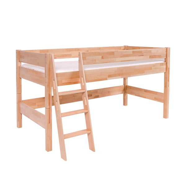 Dětská patrová postel z masivního bukového dřeva Mobi furniture Nik, 200 x 90 cm