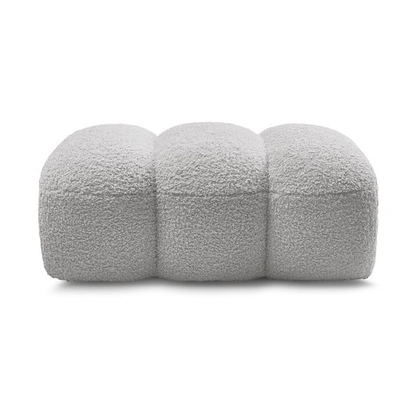 Светлосива табуретка  от прежда с примки от букле Hippolyte – Bobochic Paris