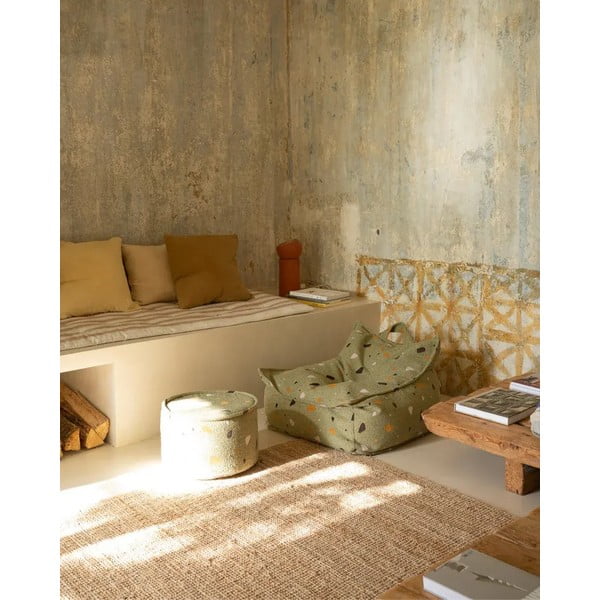 Зелен детски пуф от букле и шенил Terrazzo Chair – Wigiwama-image-3