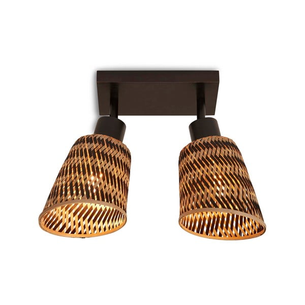 Таванна лампа с бамбуков абажур в черно-природен цвят ø 15 cm Java - Good&Mojo