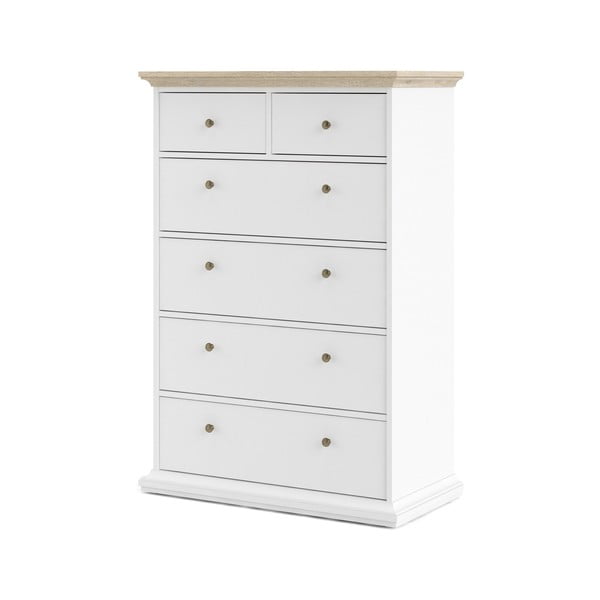 Бял скрин с дъбови детайли , 96 x 140 cm Paris - Tvilum-image-2