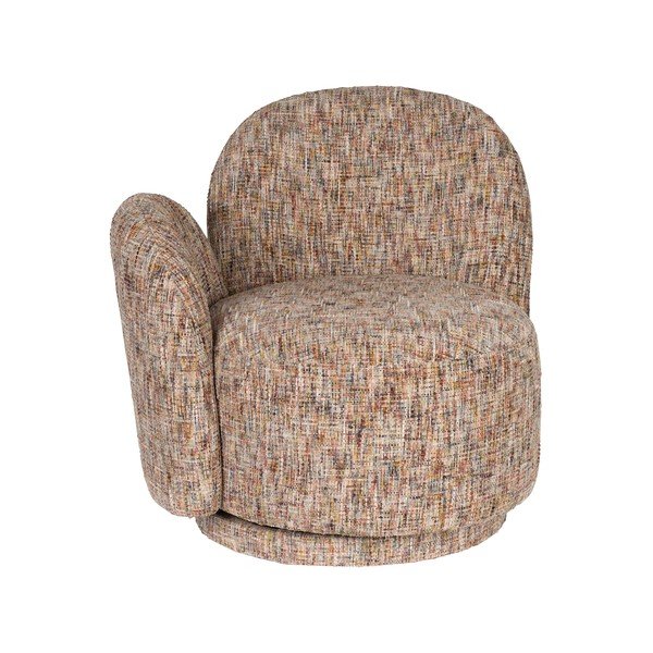 Бежово въртящо се шенилово кресло Rose – Dutchbone-image-2