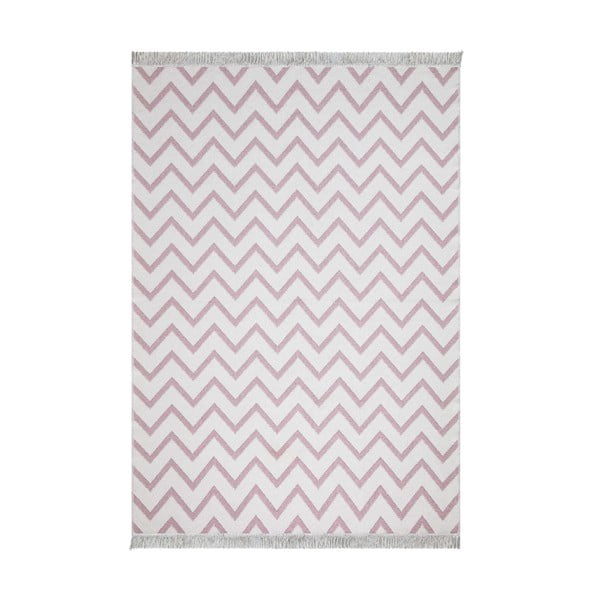 Памучен килим в бяло и розово , 80 x 150 cm Duo - Oyo home