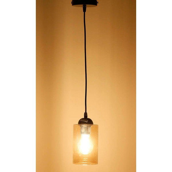 Черна висяща лампа със стъклен абажур ø 10 cm Bistro - Candellux Lighting-image-4