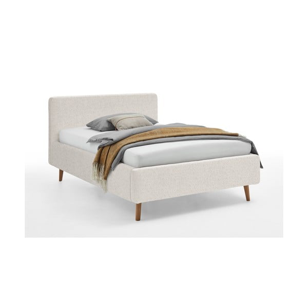 Бяло двойно легло 140x200 cm тапицирано с място за съхранение с включена подматрачна рамка Mattis – Meise Möbel-image-3