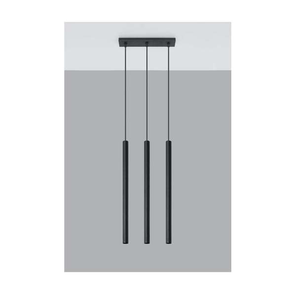 Черна висяща лампа, дължина 30 cm Fideus - Sollux-image-3