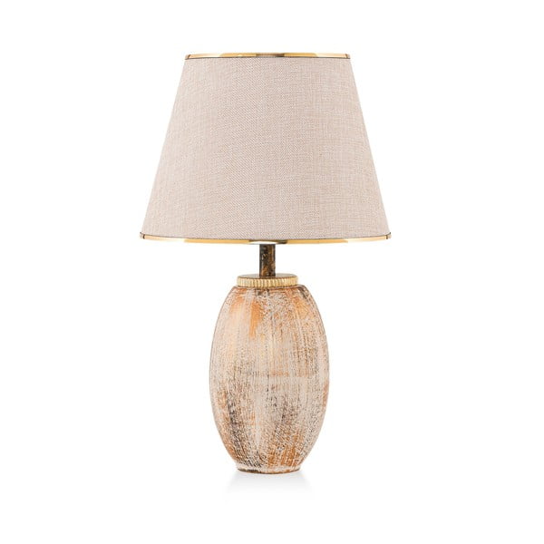 Кремава/ в златист цвят настолна лампа с текстилен абажур (височина 50 cm) Yakamoz – Opviq lights
