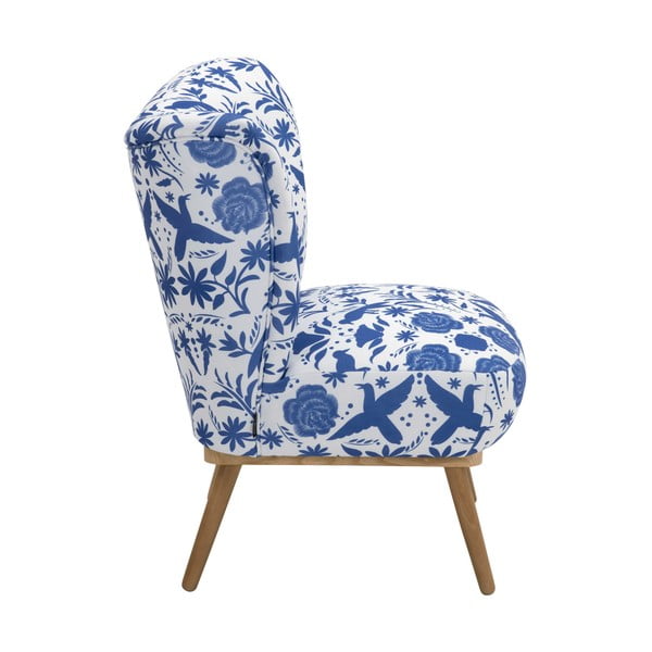 Синьо и бяло кресло с цветя Jack - Max Winzer-image-4