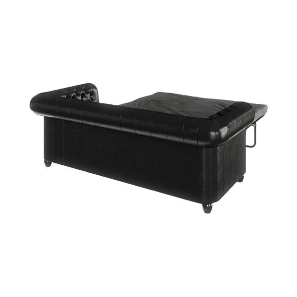 Черен разтегателен диван от изкуствена кожа 203 cm York - Ropez-image-4