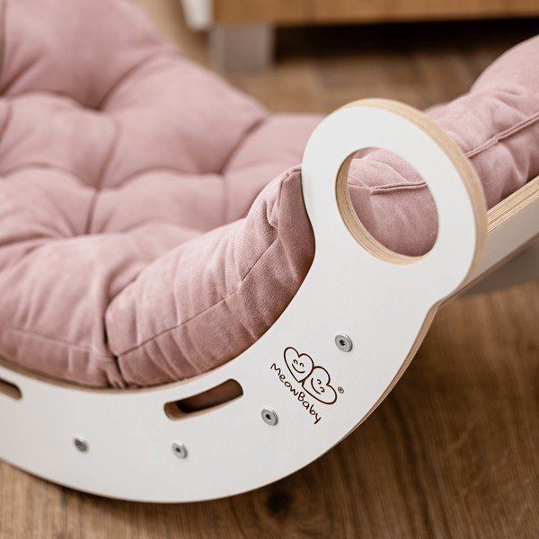 Бяла люлка от масивен бор 39x75x38 cm Montessori – Meowbaby-image-1