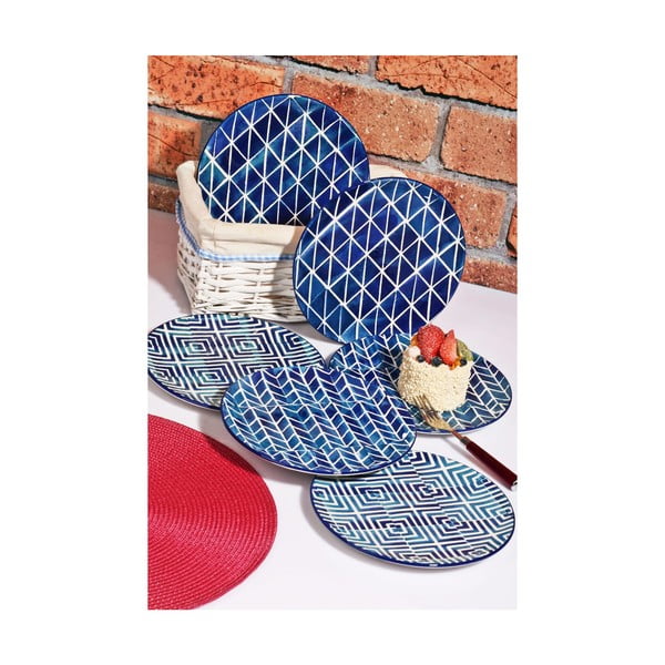 Комплект от 6 сини керамични десертни чинии Kutahya Monica - Kütahya Porselen