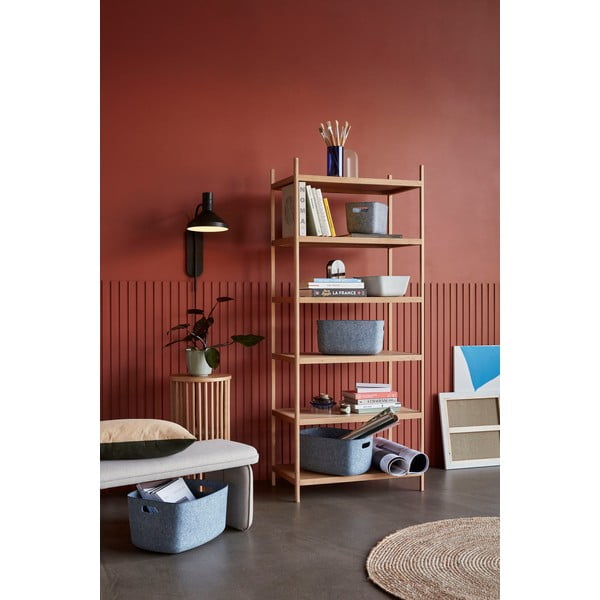 Библиотечен дъбов рафт, 80 x 190 cm - Hübsch-image-1