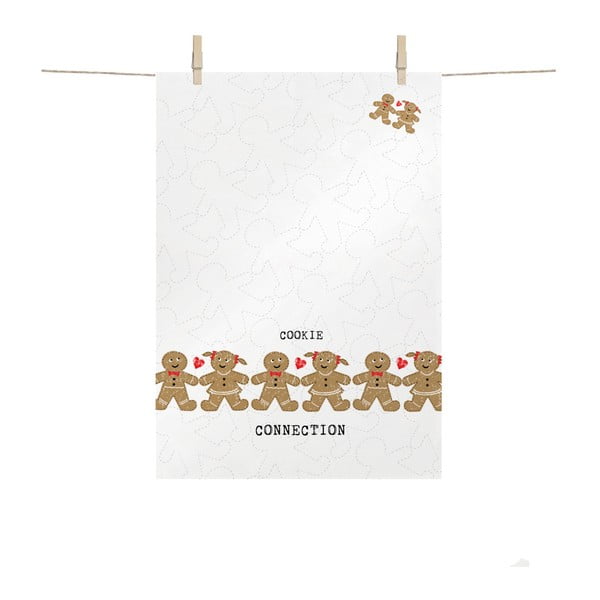 Памучна кухненска кърпа с коледен мотив Cookie Connection, 48 x 68 cm - PPD