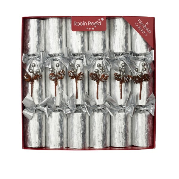 Коледни крекери в комплект от 6 броя Silver Frost - Robin Reed