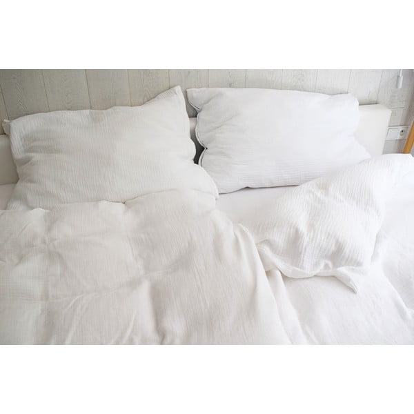 Бяло единично  муселиново спално бельо 140x200 cm Plain Muslin – Butter Kings