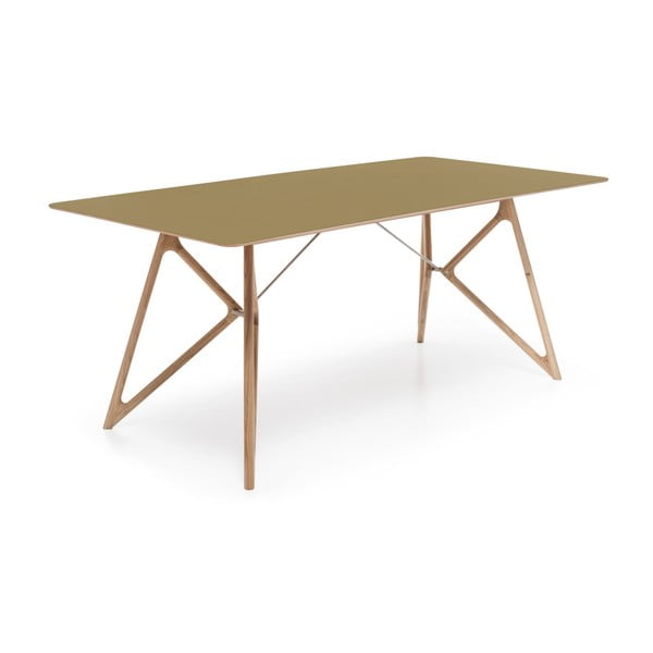 Dubový jídelní stůl Tink Linoleum Gazzda, 180cm, olivový