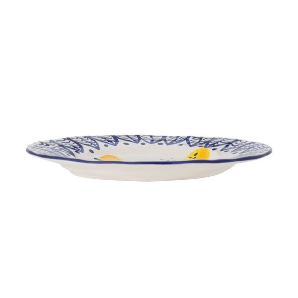 Бяла/синя глинена чиния за сервиране ø 27 cm Maxima – Bloomingville