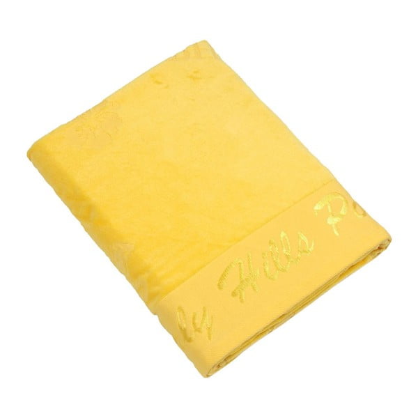 Žlutá bavlněná osuška BHCP Velvet, 80x150 cm