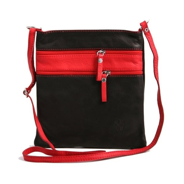 Černá-červená kabelka z pravé kůže GIANRO' Wull