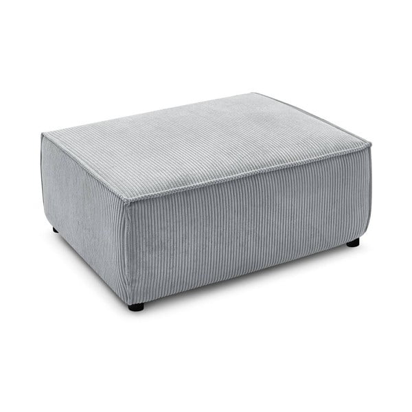 Светлосива табуретка от велур Nihad - Bobochic Paris-image-3