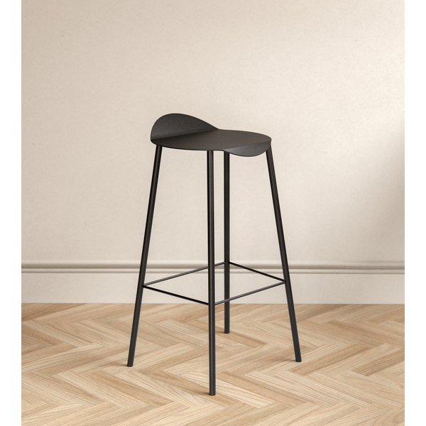 Черен кожен бар стол Flamingo Bull – LIND DNA-image-1