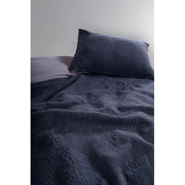Тъмносив комплект шалте и калъфка за възглавница от жакард 240x260 cm Jacquard – Mila Home Luxury-image-1