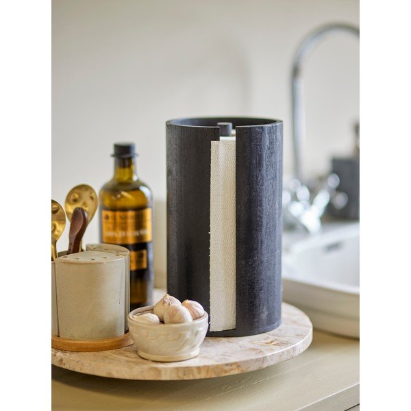 Черна дървена стойка за кухненска хартия ø 14,5 cm Celian – Bloomingville-image-1