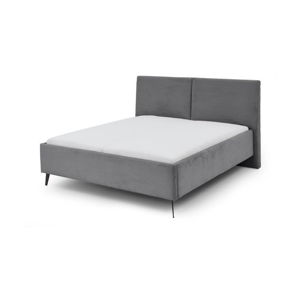 Сиво двойно легло 180x200 cm тапицирано без ламелно дъно Lando – Meise Möbel