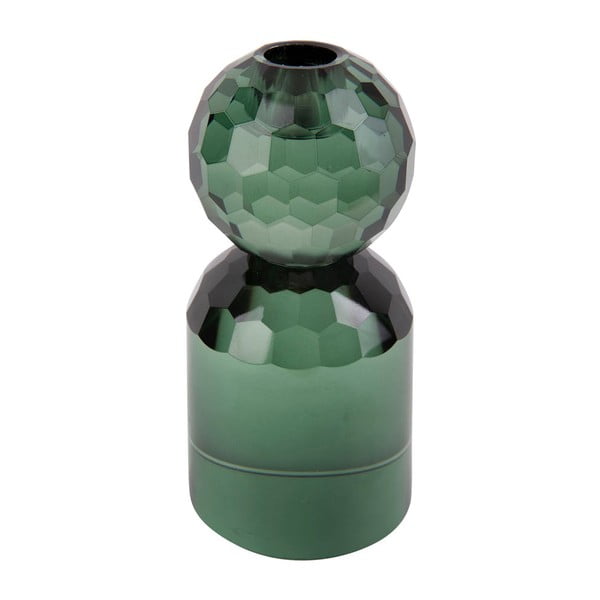 Зелен стъклен свещник Crystal Art - PT LIVING-image-2
