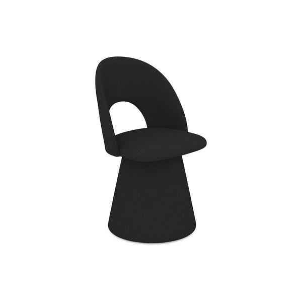 Черен тапициран трапезен стол Kalo – Makamii