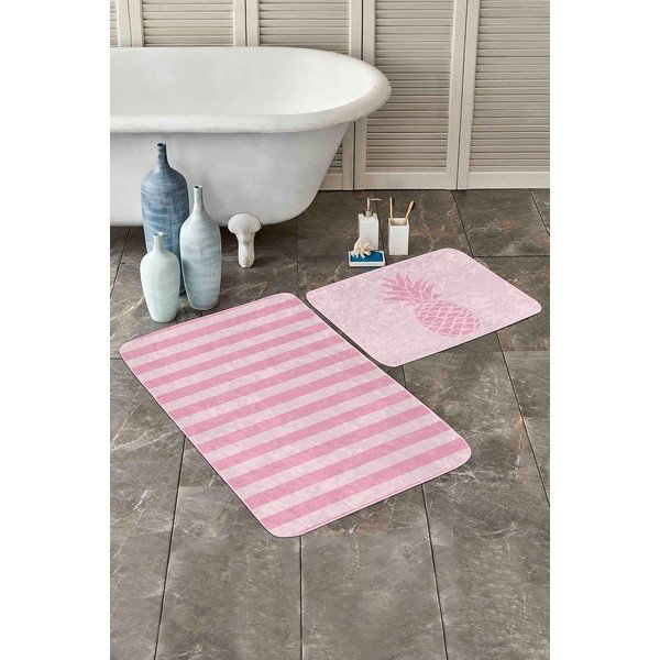 Розови кадифени постелки за баня в комплект от 2 бр. 60x100 cm – Mila Home-image-2