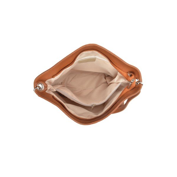 Светлокафява кожена чанта в цвят коняк Ginata - Luisa Vannini-image-3