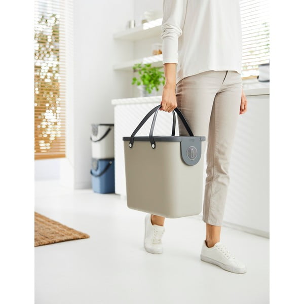 Светлокафяво кошче за боклук за рециклиране от рециклирана пластмаса 25 l Albula – Rotho-image-1