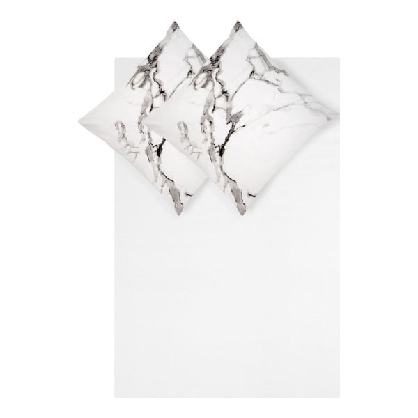 Бяло спално бельо за единично легло от памучен перкал, 150 x 220 cm - Westwing Collection