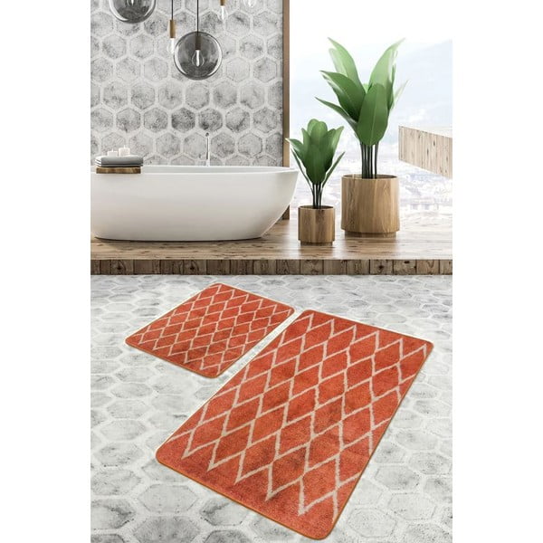 Теракотени кадифени килими за баня в комплект от 2 бр. 60x100 cm – Mila Home-image-2