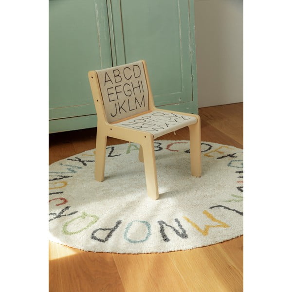 Кремаво памучно детско килимче за игра ø120 cm ABC Color and Letters – Lorena Canals-image-2